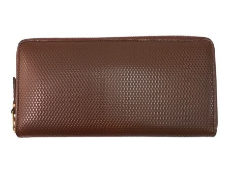 [Pre-owned] COMME des GARCONS Round Zip Long Wallet Luxury Line Embossed Leather Long Wallet Cheap