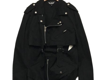 [Pre-owned] BLACK COMME des GARCONS CUT BODY BELT RIDERS JACKET 1G-J027 on Sale