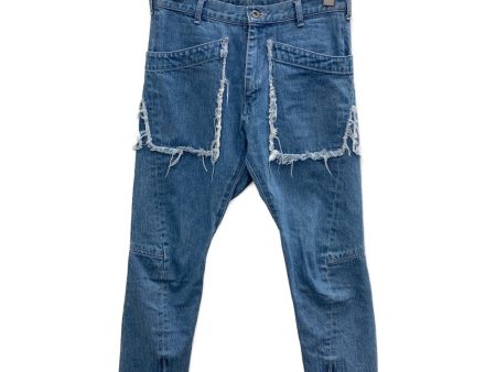 [Pre-owned] SULVAM Hem Front Zip Spiral Crushed Denim SH-P13-800 Online now