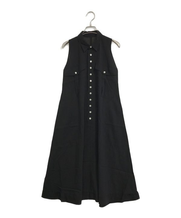 [Pre-owned] YOHJI YAMAMOTO [OLD] Draped A-Line Wool Gabanosleeveless Dress F0-D45-104 Cheap