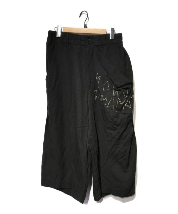 [Pre-owned] Yohji Yamamoto POUR HOMME Linen Tencel Clip Embroidery Pants HU-P13-314 Online Hot Sale