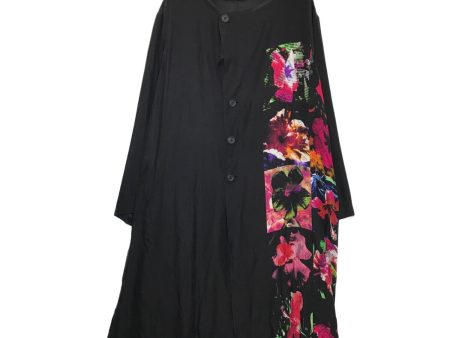 [Pre-owned] Yohji Yamamoto POUR HOMME 22SS SILK SATIN FLOWER PRINT NO COLLAR DRESS HG-D03-410 For Sale