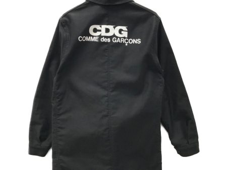 [Pre-owned] COMME des GARCONS Back Logo Print Work Coat SZ-J009 on Sale