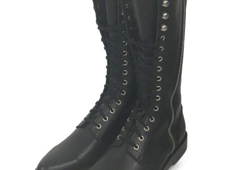 [Pre-owned] Yohji Yamamoto Side-Zip Long Boots   Lace-Up Boots FJ-E08-721 For Sale