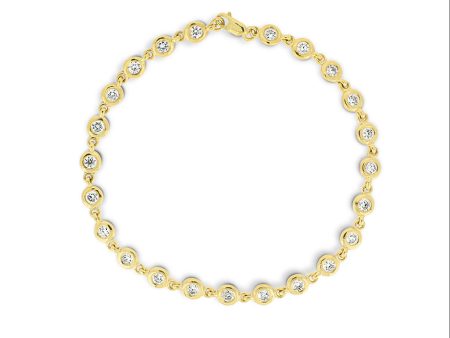 Bezelled Diamond Chain Bracelet on Sale