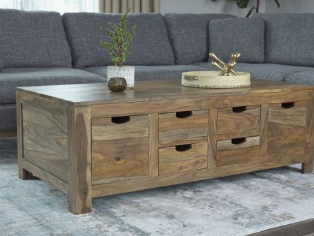 Pursia Solid Sheesham 6 Drawer Coffee Table For Cheap