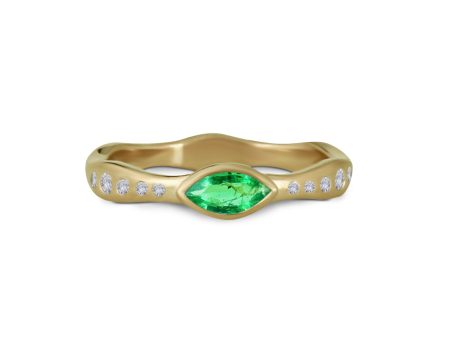 Marquise Love Band Emerald For Cheap