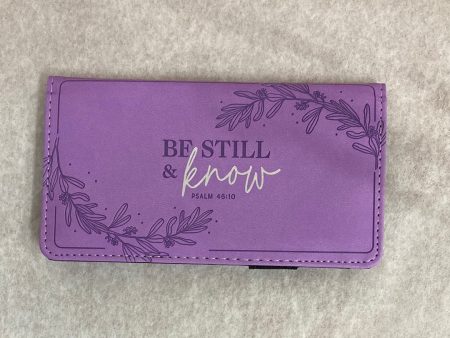 BE STILL PURPLE CHECKBOOK COVER-6892 Hot on Sale