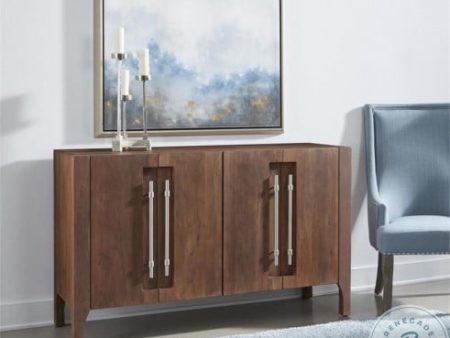 Cadence Brown 4 Door Credenza For Sale