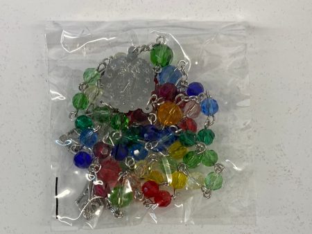 RAINBOW GLASS BEAD ROSARIES-5995 For Discount