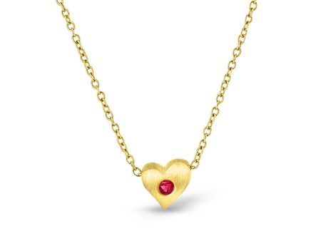 Tiny Ruby@Heart Slider Necklace Sale