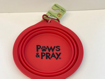 PAWS & PRAY RED COLLAPSIB BOWL-6260 Online now