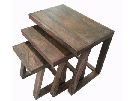 Sheesham Nesting End Table Set Fashion