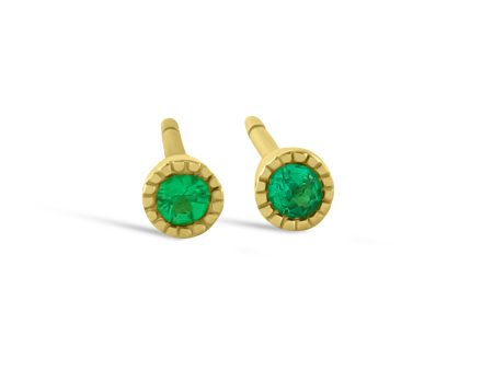 Tiny Emerald Stud Earrings Online now