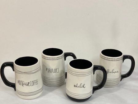 BLACK WHITE HASHTAG COFFEE MUGS-1312 Hot on Sale