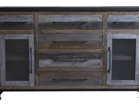 Antique Grey Reclaimed Wood Console Chest Hot on Sale