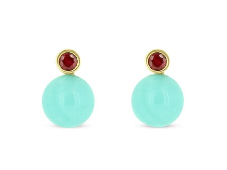 Bubble Drop Amazonite Studs Supply