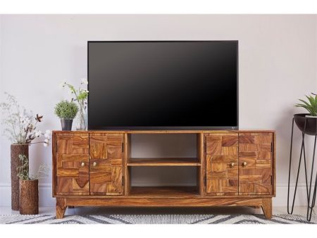 Sheesham 4 Door TV Console Hot on Sale