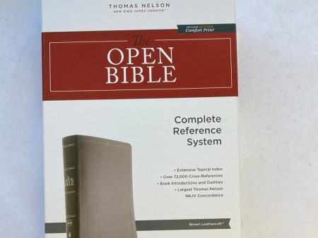 NKJV OPEN BIBLE BROWN-2385 For Discount