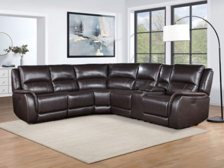 Alexandria Leather 6pc Power Sectional Online Sale