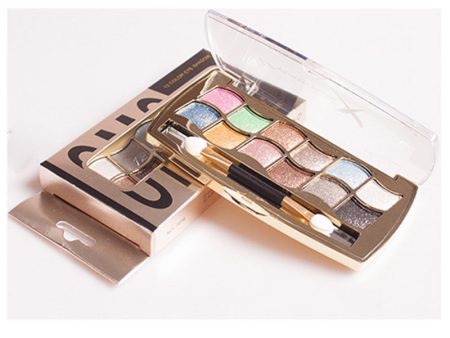 Naked Glittery 12 Color Eyeshadow Palette with Brush For Discount