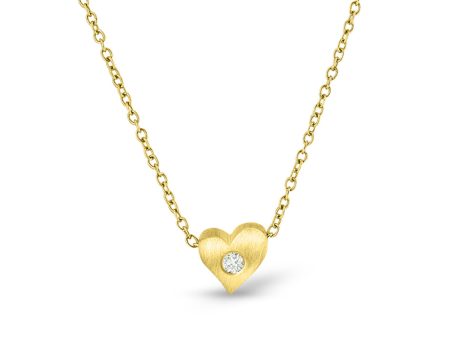 Tiny Diamond@Heart Slider Necklace For Sale